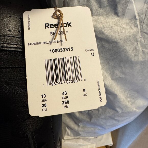 BNWT Reebok Men's BB 4000 II Court Shoe, BLACK/WHITE/PURE GREY7, size 10.0 - Picture 3 of 4